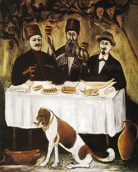 Niko Pirosmanashvili Feast in the Grape Pergola or Feast of Three Noblemen France oil painting art